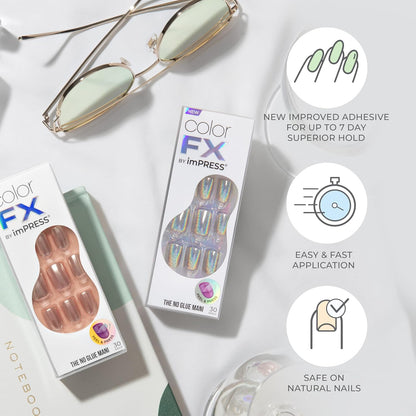 KISS_colorFX_by_imPRESS_Press_On_Nails,_'Rebel',_Solid_White,_Short_Squoval,_IMPROVED_adhesive,_Up_to_10-Day_Hold,_Nail_Kit_Includes_30_Fake_Nails,_Prep_Pad,_Manicure_Stick,_Mini_Nail_File