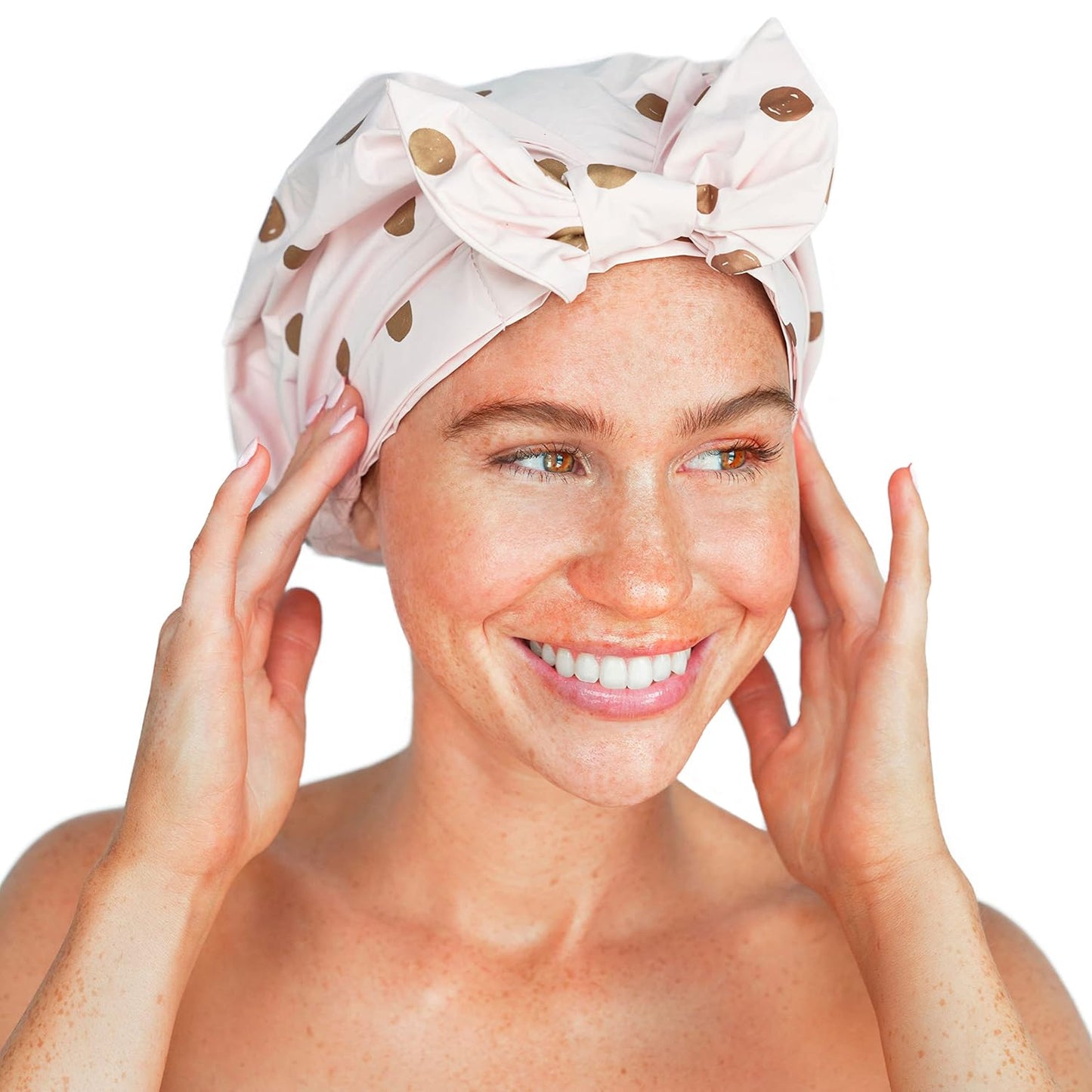 Kitsch_Luxury_Shower_Caps_for_Women_Reusable_Waterproof_-_Large_Shower_Cap_for_Women,_Non-slip,_Quick-dry_Hair_Cap_for_Long_and_Short_Hair,_Comfortable_and_Stylish_Design_-_Blush_Dot