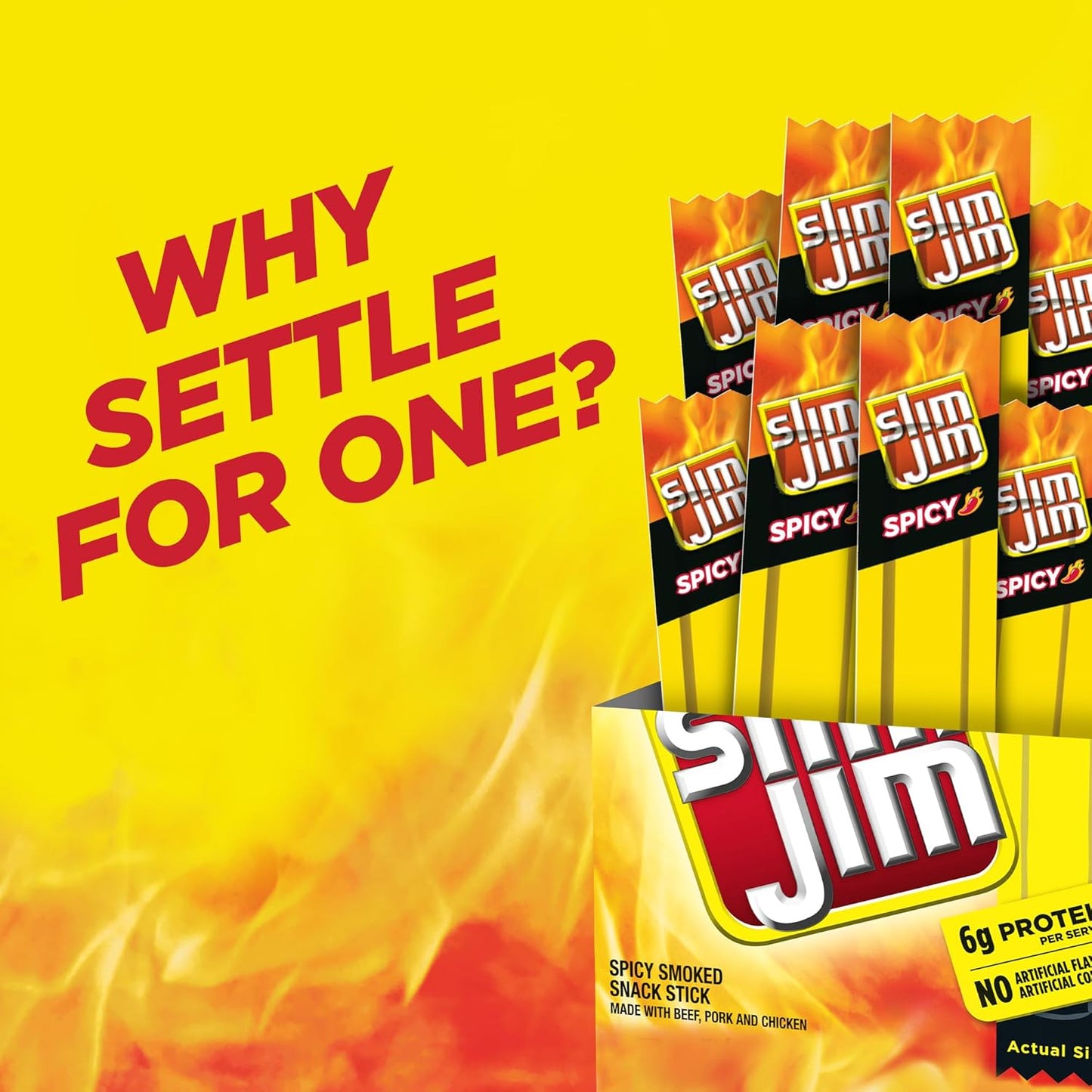Slim_Jim_Smoked_Meat_Sticks,_Spicy_Flavor,_6g_Protein_Per_Serving,_Snack_Size,_Father's_Day_Snack_Gift_for_Dad,_0.28_oz._(14_Count)