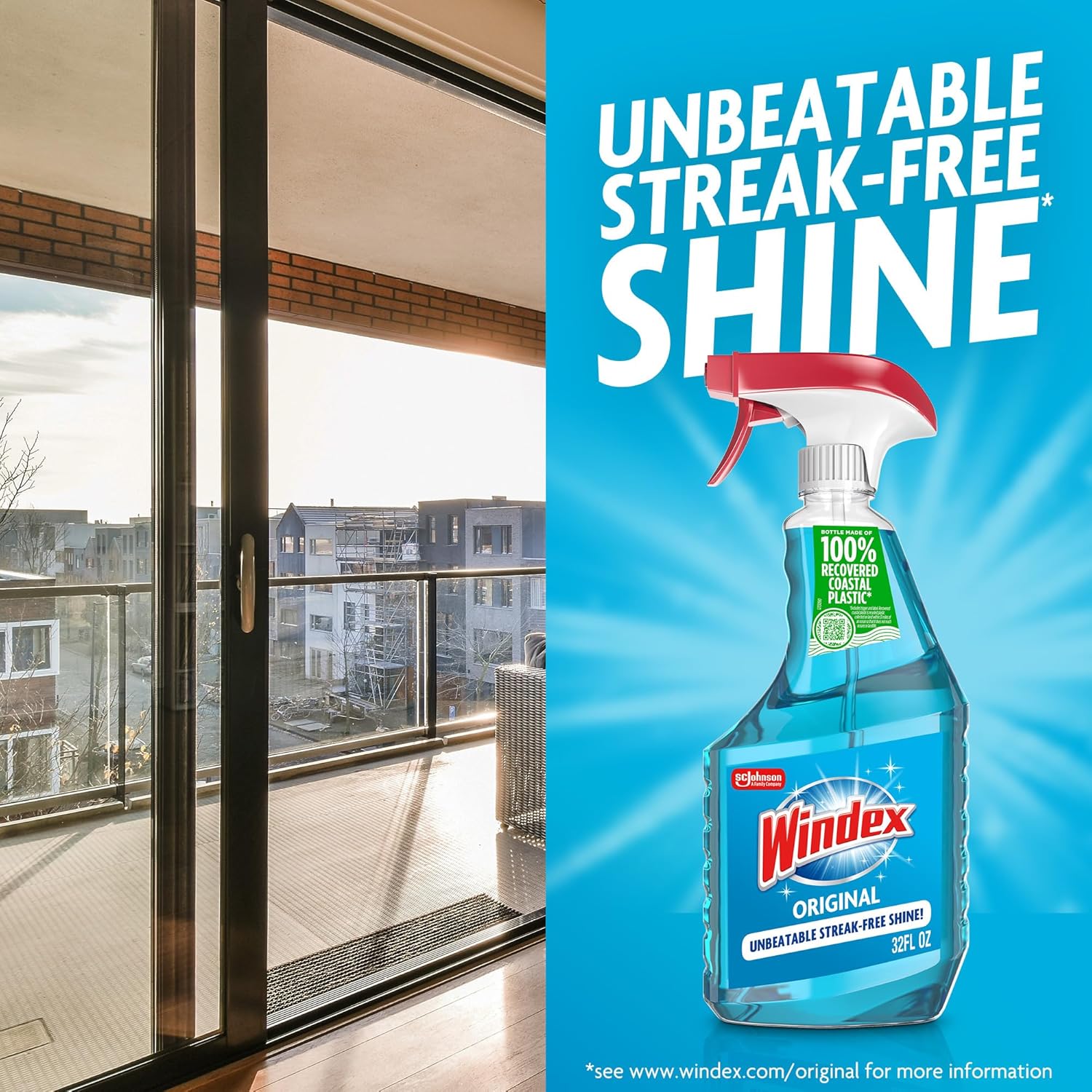 Windex_Glass_and_Window_Cleaner_Spray_Bottle,_Packaging_Designed_to_Prevent_Leakage_and_Breaking,_Surface_Cleaning_Spray,_Original_Blue_Scent,_23_Fl_Oz