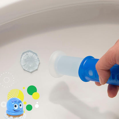 Scrubbing_Bubbles_Fresh_Gel_Toilet_Bowl_Cleaning_Stamps,_Helps_Keep_Toilet_Clean_and_Helps_Prevent_Limescale_&_Rings,_Rainshower_Scent,_1_Dispenser_with_6_Fresh_Gel_Stamps