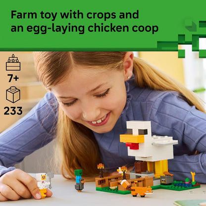 LEGO_Minecraft_Chicken_Farm_Building_Toy_for_Kids_-_Video_Game_Playset_&_Figures_for_Boys_&_Girls,_Ages_7+_-_Gift_for_Birthdays_-_21585