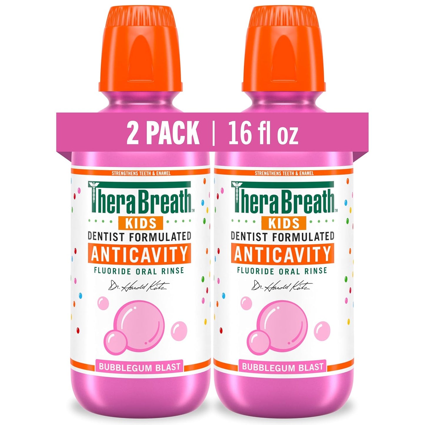 TheraBreath_Kids_Anticavity_Fluoride_Oral_Rinse,_Strengthens_Teeth_&_Enamel,_Alcohol_Free_&_Dye_Free,_Certified_Organic_Bubblegum_Blast_Flavor,_16_Fl_Oz,_2-Pack