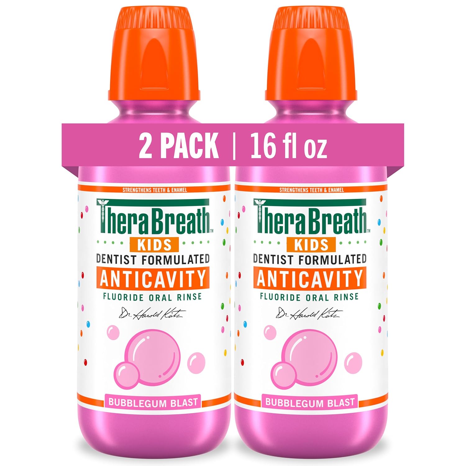 TheraBreath_Kids_Anticavity_Fluoride_Oral_Rinse,_Strengthens_Teeth_&_Enamel,_Alcohol_Free_&_Dye_Free,_Certified_Organic_Bubblegum_Blast_Flavor,_16_Fl_Oz,_2-Pack