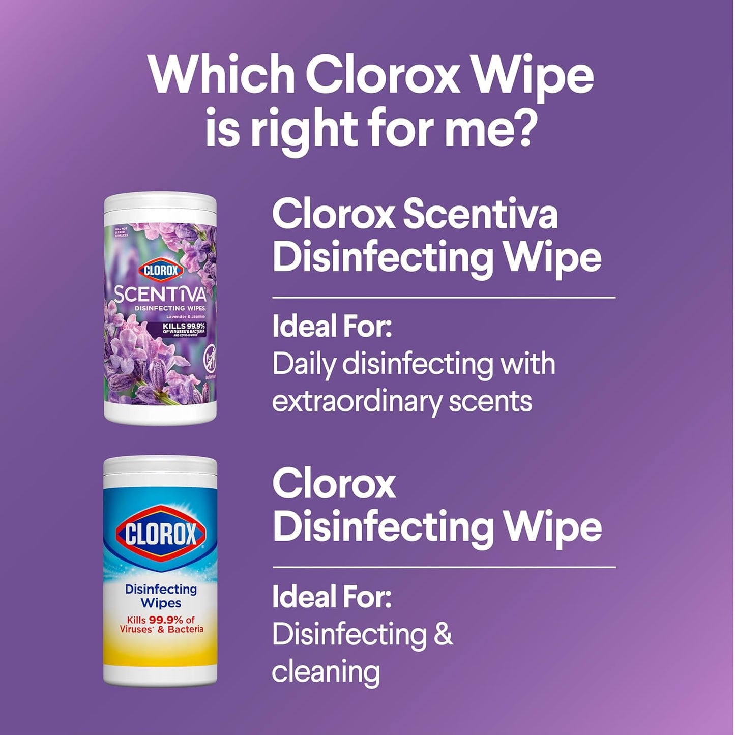 Clorox_Scentiva_Disinfecting_Wipes,_Lavender_and_Jasmine,_Antibacterial,_75_Count