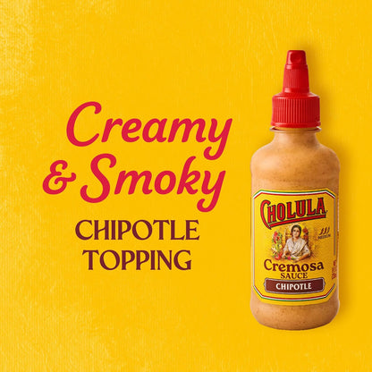 Cholula_Cremosa_Sauce,_Chipotle,_Medium_Heat,_Creamy,_Smoky,_Squeezable_Topping_For_Elotes,_Tacos,_Soup,_Tostadas,_Nachos_and_More,_8_fl_oz