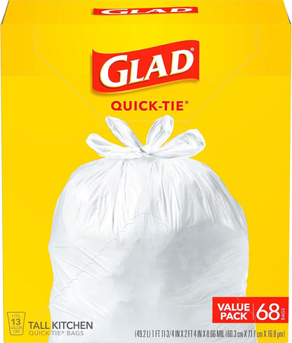 Glad_Tall_Kitchen_Trash_Bags_13_Gallon,_Unscented_Garbage_Bags,_Quick-Tie,_68_Count