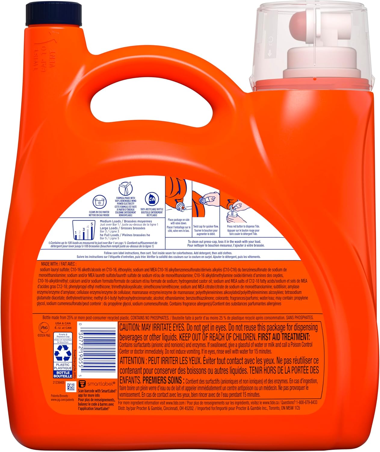 Tide_Plus_Boost_of_Ultra_Downy_Liquid_Laundry_Detergent,_April_Fresh_Scent,_148_fl_oz,_105_Loads,_Laundry_Detergent_Liquid_with_Long-Lasting_Freshness