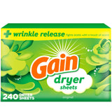 Gain Dryer Sheets Laundry Fabric Softener, Original Scent, 240 Count Household Cloth