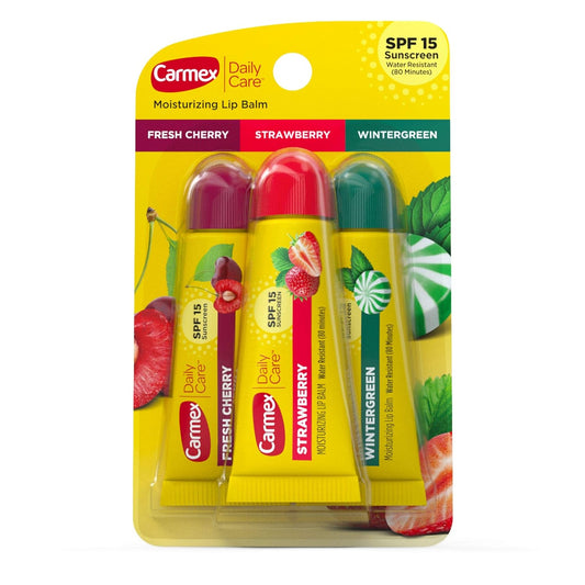 Carmex_Daily_Care_Moisturizing_Lip_Balm_Pack,_Lip_Balm_With_Sunscreen_in_Fresh_Cherry,_Strawberry_and_Wintergreen_-0.35_Ounce_(Pack_of_3)