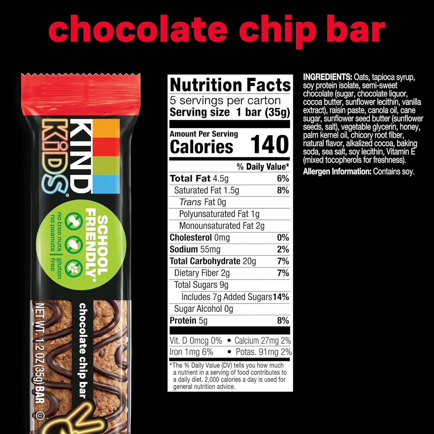 KIND_Kids_Snacks,_Chocolate_Chip_Bar,_Tree_Nut_and_Peanut_Free,_Gluten_Free,_Whole_Grains_and_Oats,_5g_Protein,_5_Count