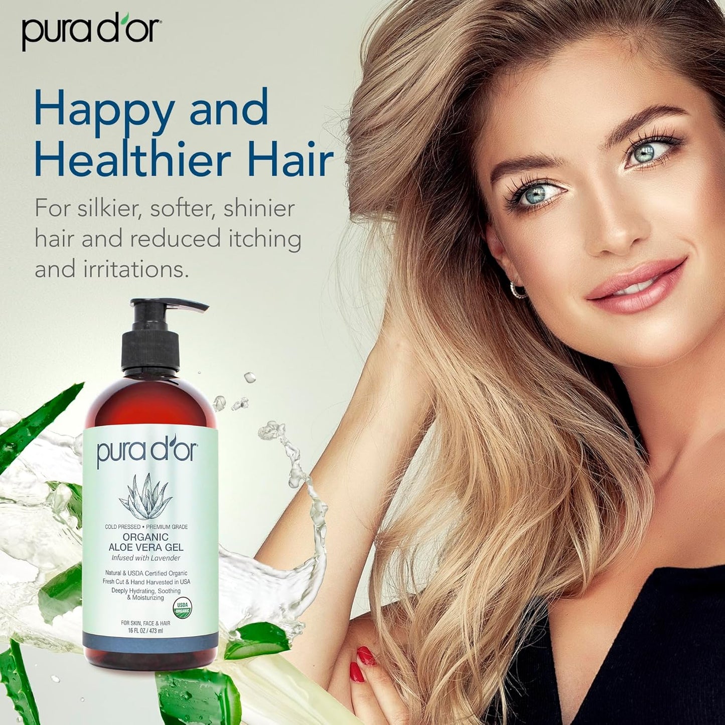 PURA_D'OR_16_Oz_ORGANIC_Aloe_Vera_Gel_-_Lavender_-_All_Natural_-_ZERO_Artificial_Preservatives_-_Deeply_Hydrating_&_Moisturizing_-_Sunburn,_Bug_Bites,_Rashes,_Small_Cuts,_Eczema_Relief_-_Skin_&_Hair