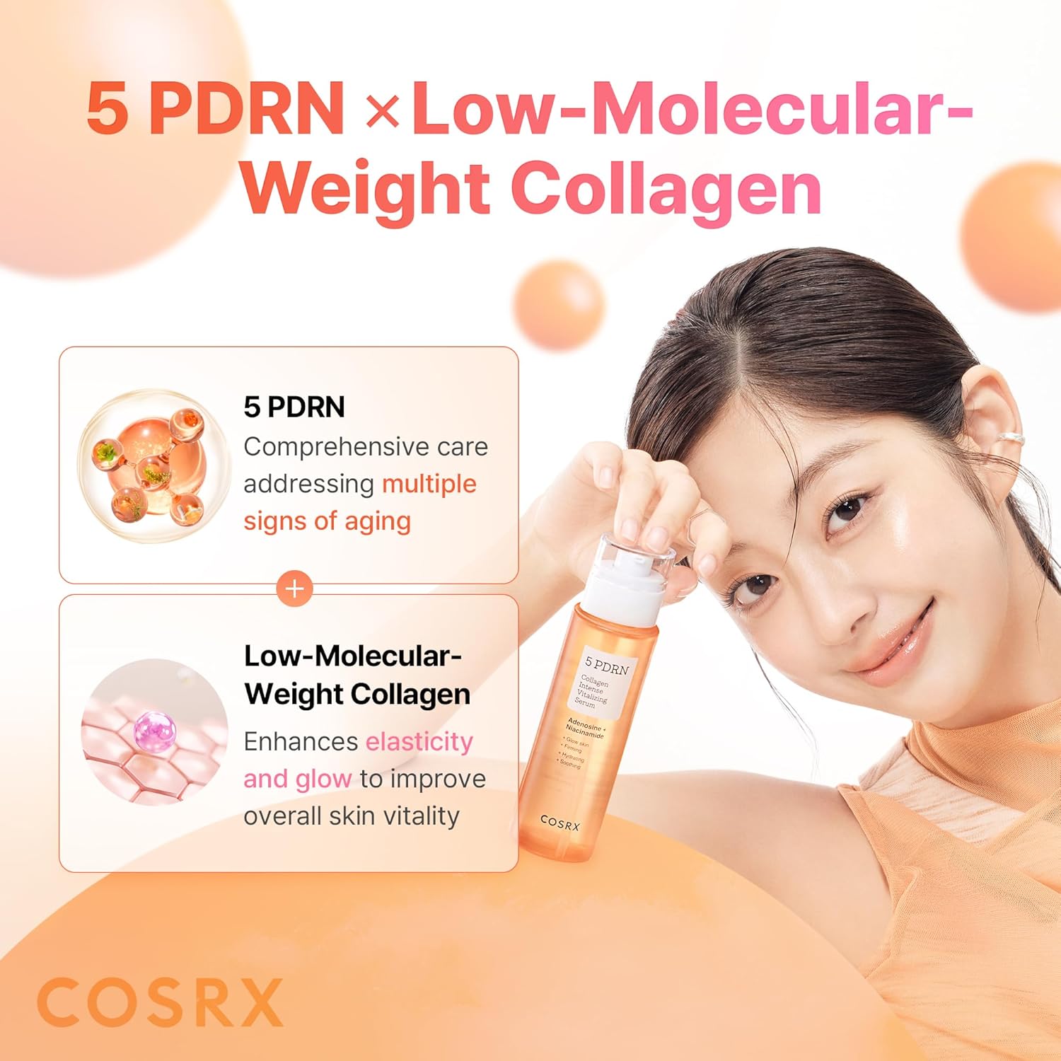 COSRX_5_PDRN_Collagen_Intense_Vitalizing_Serum_-_Korean_Serum_for_Skin_Firming_&_Glowing_with_Salmon_DNA,_Centella_PDRN_&_Collagen,_Mothers_day_gifts,_Korean_Skin_Care_(3.38_fl.oz.)