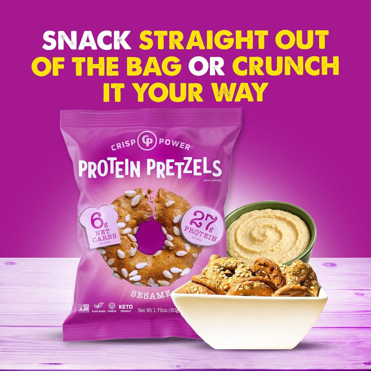 CRISP_POWER_Protein_Pretzels,_Variety_Pack_With_Sea_Salt,_Sesame,_&_Everything,_Up_To_28G_Protein,_High_Protein_Snack,_High_Fiber,_Low_Carb_Crunchy_Pretzel_Snacks,_No_Added_Sugar,_1.75_oz_Bags,_6_Pack,_Vegan,_Keto