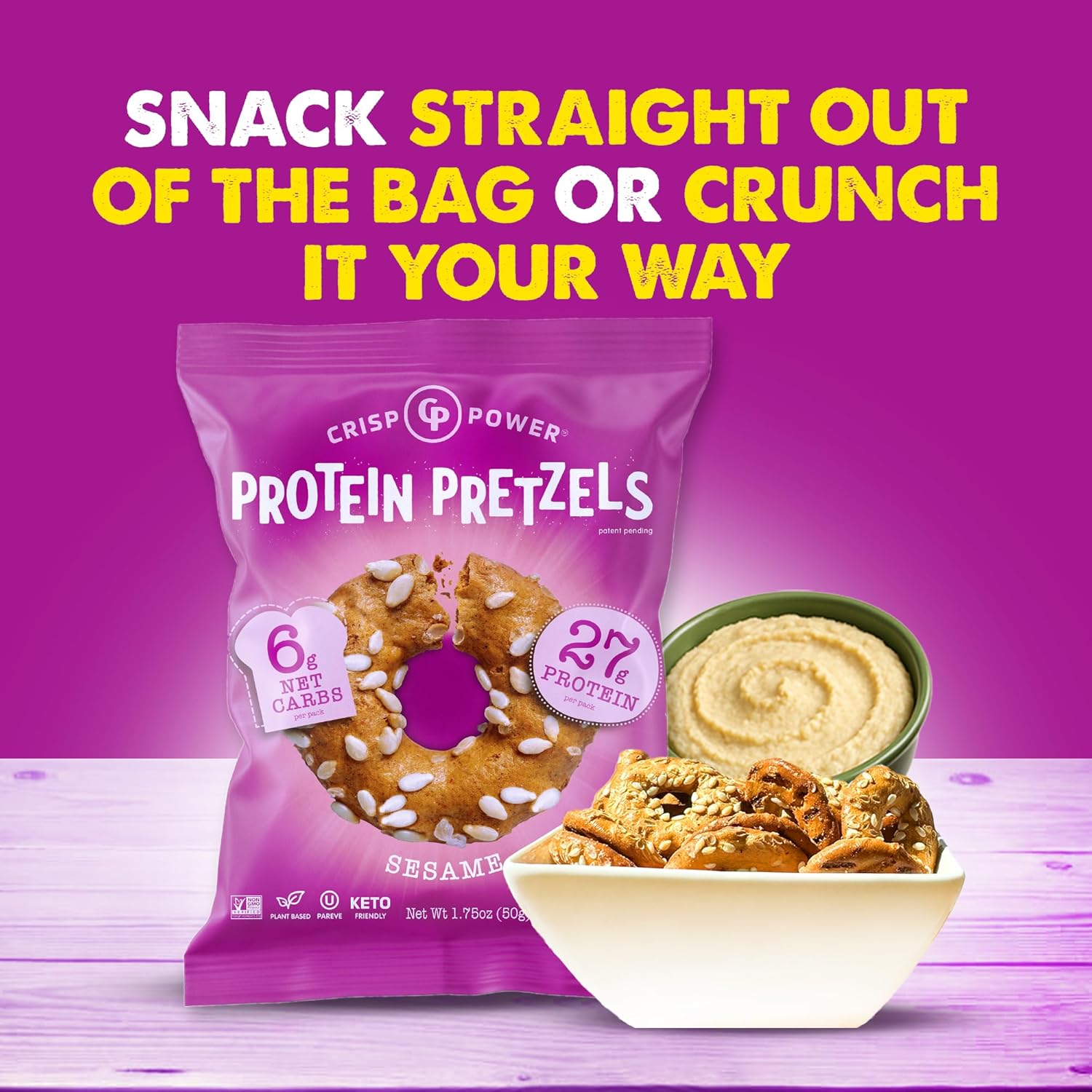 CRISP_POWER_Protein_Pretzels,_Variety_Pack_With_Sea_Salt,_Sesame,_&_Everything,_Up_To_28G_Protein,_High_Protein_Snack,_High_Fiber,_Low_Carb_Crunchy_Pretzel_Snacks,_No_Added_Sugar,_1.75_oz_Bags,_6_Pack,_Vegan,_Keto