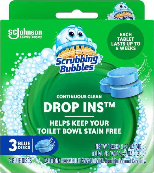 Scrubbing_Bubbles_Continuous_Clean_Toilet_Drop-Ins,_Automatic_Blue_Toilet_Bowl_Cleaner,_Septic-Safe_Tank_Tablets_Remove_Hard_Water_Minerals_&_Limescale,_Stain_&_Smell_Protection,_3_Count_(Pack_of_1)