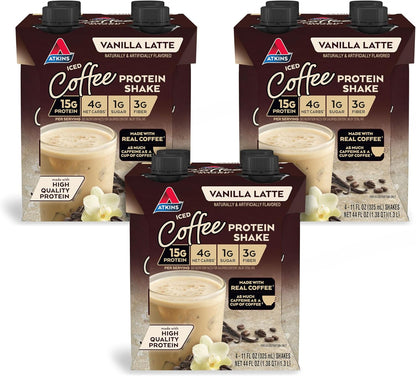 Atkins_Iced_Coffee_Vanilla_Latte_Protein_Shake,_Coffee_and_Vanilla_Flavored,_15g_Protein,_4g_Net_Carbs,_1g_Sugar,_Low_Carb,_Keto_Friendly,_High_Protein_Shake,_12_Pack_(11_fl._oz_each)