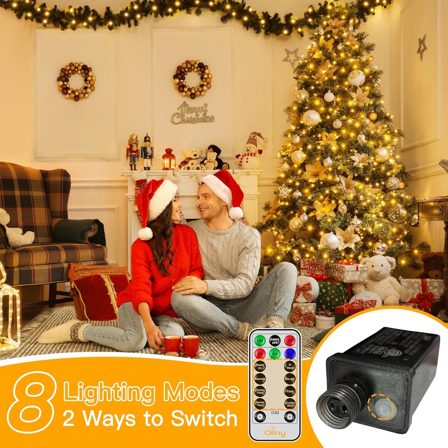 Ollny_Christmas_Tree_Lights_8.2ft*16_Strings_with_Ring,_8_Lighting_Modes_3_Timers_Dimmable_Christmas_Lights_Indoor/Outdoor_with_Remote,_Waterproof_for_Xmas_Decor_(Warm_White)
