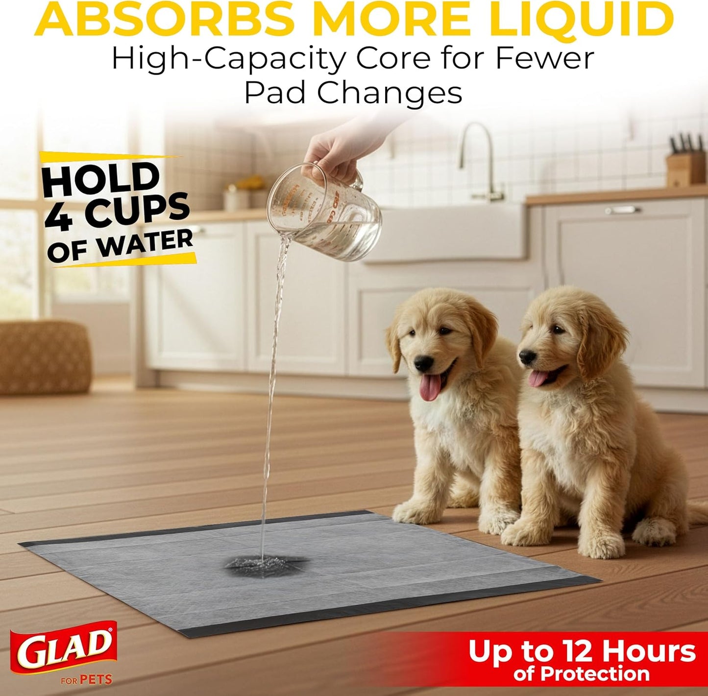 Glad_for_Pets_Black_Charcoal_Puppy_Pads_-_6-Layer_Leak-Proof_Construction,_Activated_Carbon_Odor_Control,_Pheromone_Attractant_-_Disposable_Dog_Pee_Pads_for_Potty_Training,_23_x_23_in,_100_Count