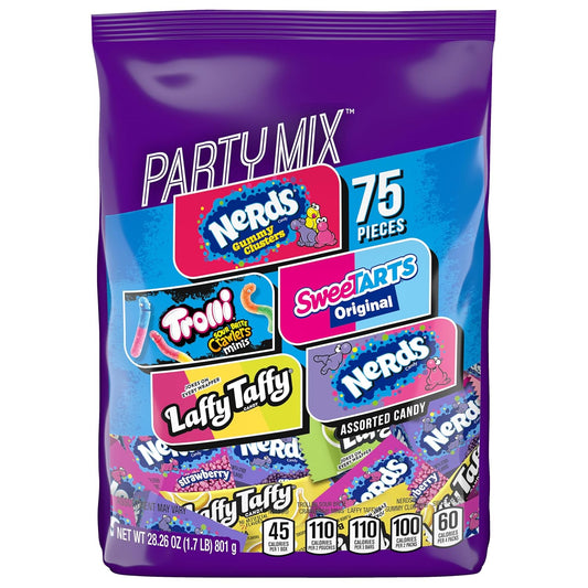 SweeTARTS_Variety_Party_Mix,_Individually_Wrapped_Assorted_Candy,_28.6_Ounce_(75_Count)