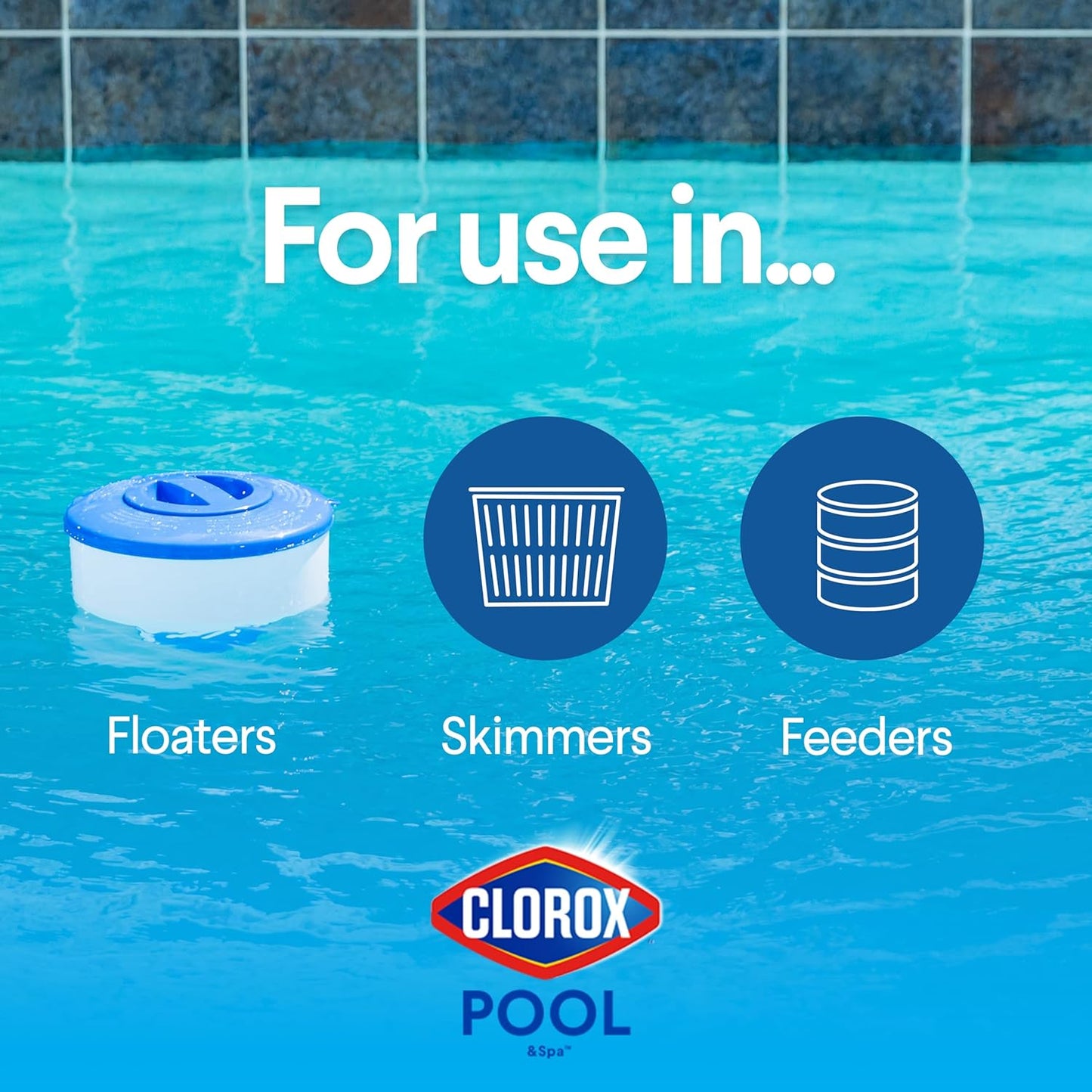 Clorox®_Pool&Spa™_XtraBlue_3”_Swimming_Pool_Chlorinating_Tablets,_Kills_Bacteria_&_Stops_Algae_(25_LB)