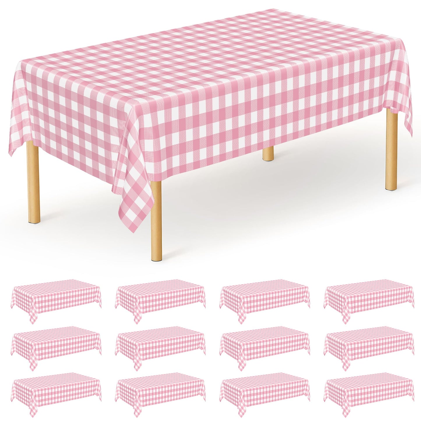 Pink Plaid - 12pcs 54x108 in