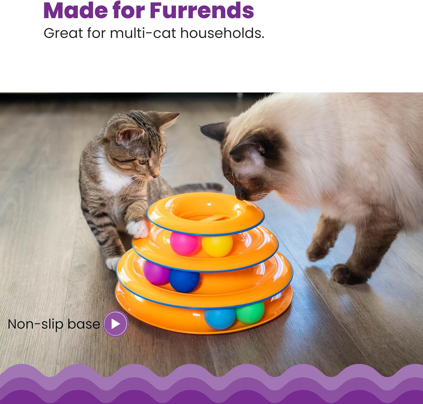 Catstages_Tower_of_Tracks_Cat_Toy_–_3-Level_Track_Tower_with_6_Balls,_Interactive_Cat_Toy_for_Indoor_Enrichment