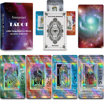 Smoostart Tarot Cards (Holographic Mystery Universe with Meanings on Cards)