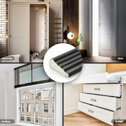196_Inch_Self-Adhesive_Wedge_Weather_Stripping_Door_Seal_&_Window_Insulation_-_Soundproof_Gap_Filler,_Draft_Stopper_Foam_Tape_for_Door_Frame,_Black