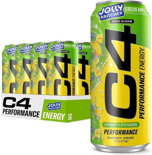 C4_Performance_Energy_Drink,_Jolly_Rancher_Green_Apple,_Zero_Sugar_Carbonated_Preworkout_Energy,_200mg_Caffeine_with_Beta_Alanine,_16_Fl_Oz_(12_Pack)