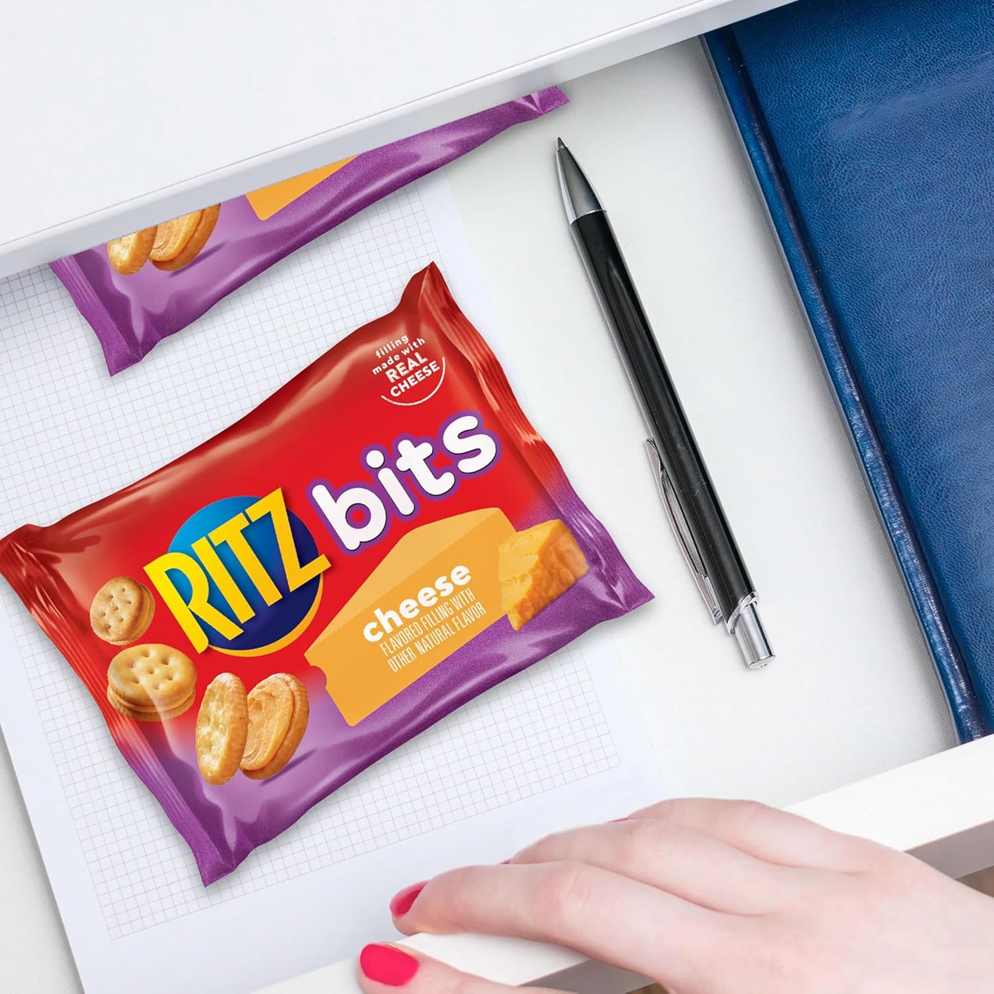 RITZ_Bits_Cheese_Sandwich_Crackers,_Bulk_Lunch_Snacks,_40_Snack_Packs_(4_Boxes)