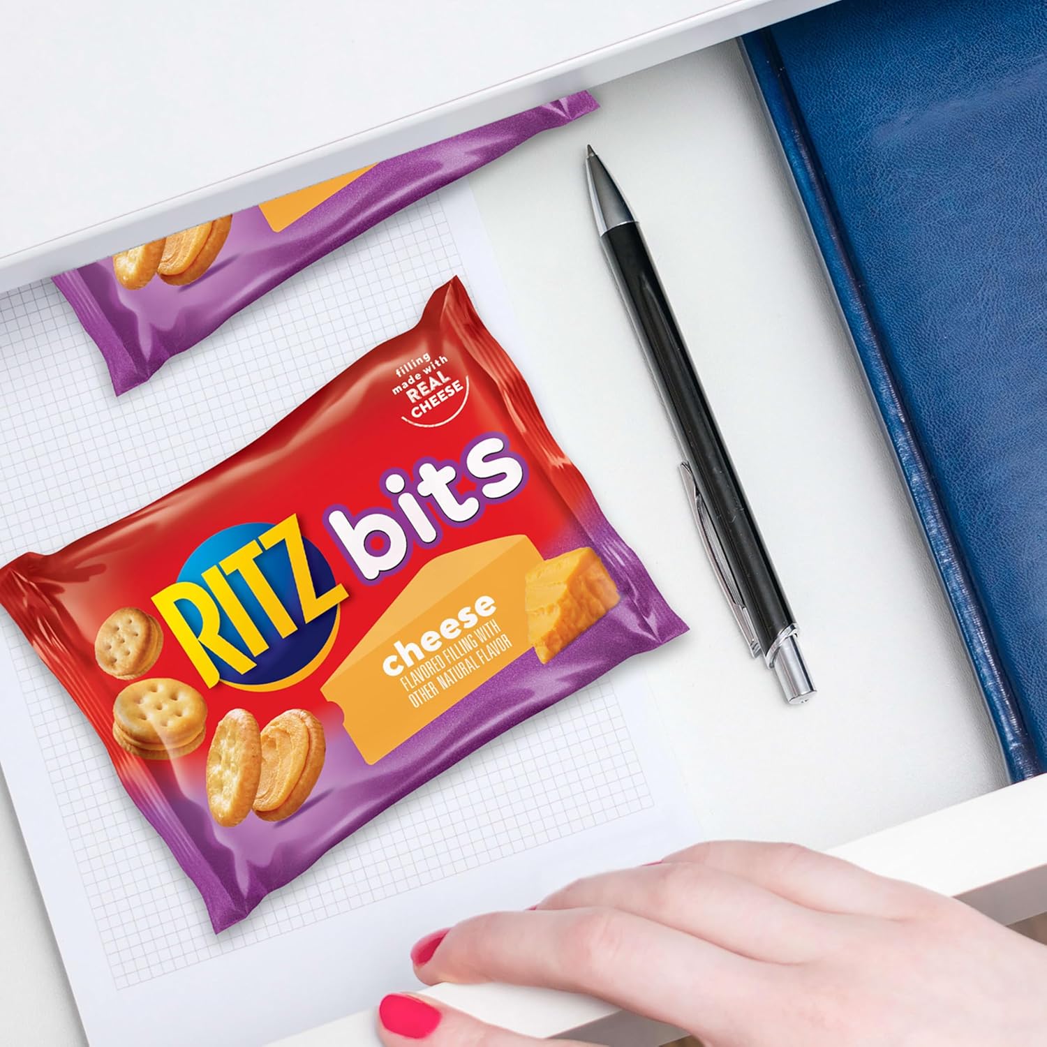 RITZ_Bits_Cheese_Sandwich_Crackers,_Bulk_Lunch_Snacks,_40_Snack_Packs_(4_Boxes)