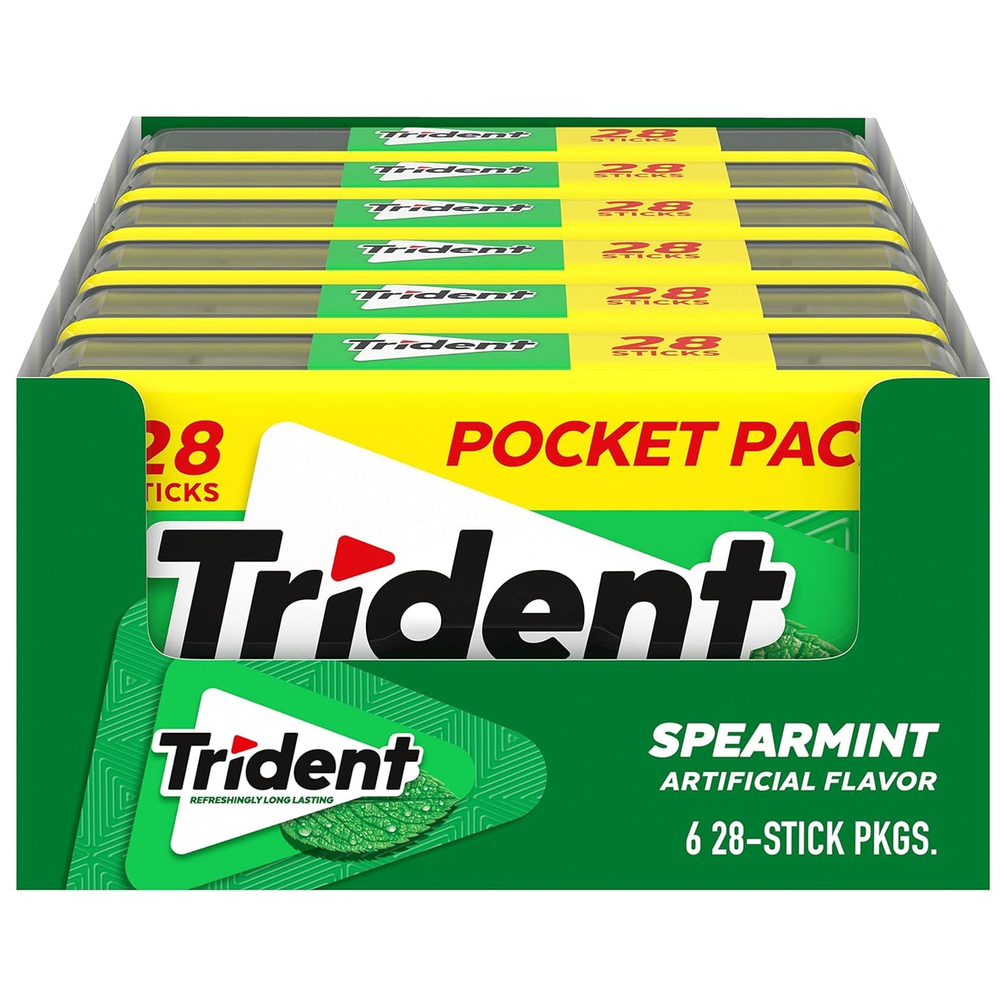 Trident_Spearmint_Sugar-Free_Chewing_Gum,_6_Pocket_Packs_of_28_Pieces_(168_Total_Pieces)