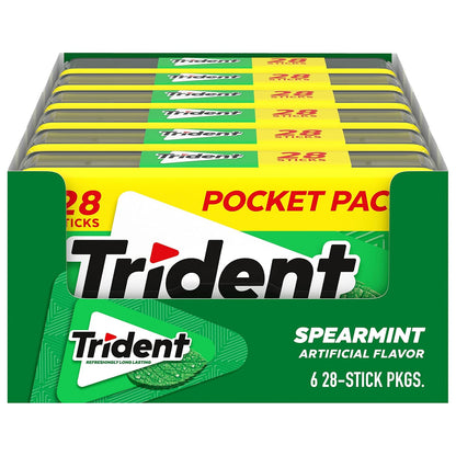 Trident_Spearmint_Sugar-Free_Chewing_Gum,_6_Pocket_Packs_of_28_Pieces_(168_Total_Pieces)