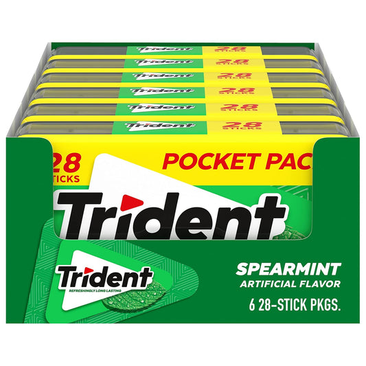 Trident_Spearmint_Sugar-Free_Chewing_Gum,_6_Pocket_Packs_of_28_Pieces_(168_Total_Pieces)