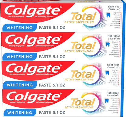 Colgate_Total_Whitening_Toothpaste_Paste,_5.1_oz,_4_Pack,_Fluoride,_Antibacterial,_for_Plaque,_Gingivitis,_Sensitivity,_Stain_Removal,_Clinically_Proven,_Mint,_Teeth_Whitening,_Stannous_Fluoride