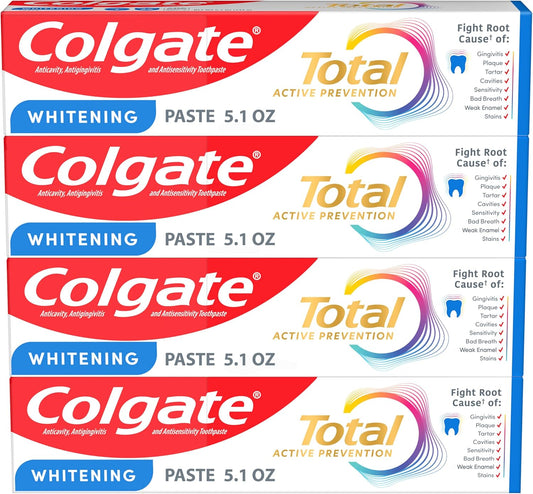 Colgate_Total_Whitening_Toothpaste_Paste,_5.1_oz,_4_Pack,_Fluoride,_Antibacterial,_for_Plaque,_Gingivitis,_Sensitivity,_Stain_Removal,_Clinically_Proven,_Mint,_Teeth_Whitening,_Stannous_Fluoride