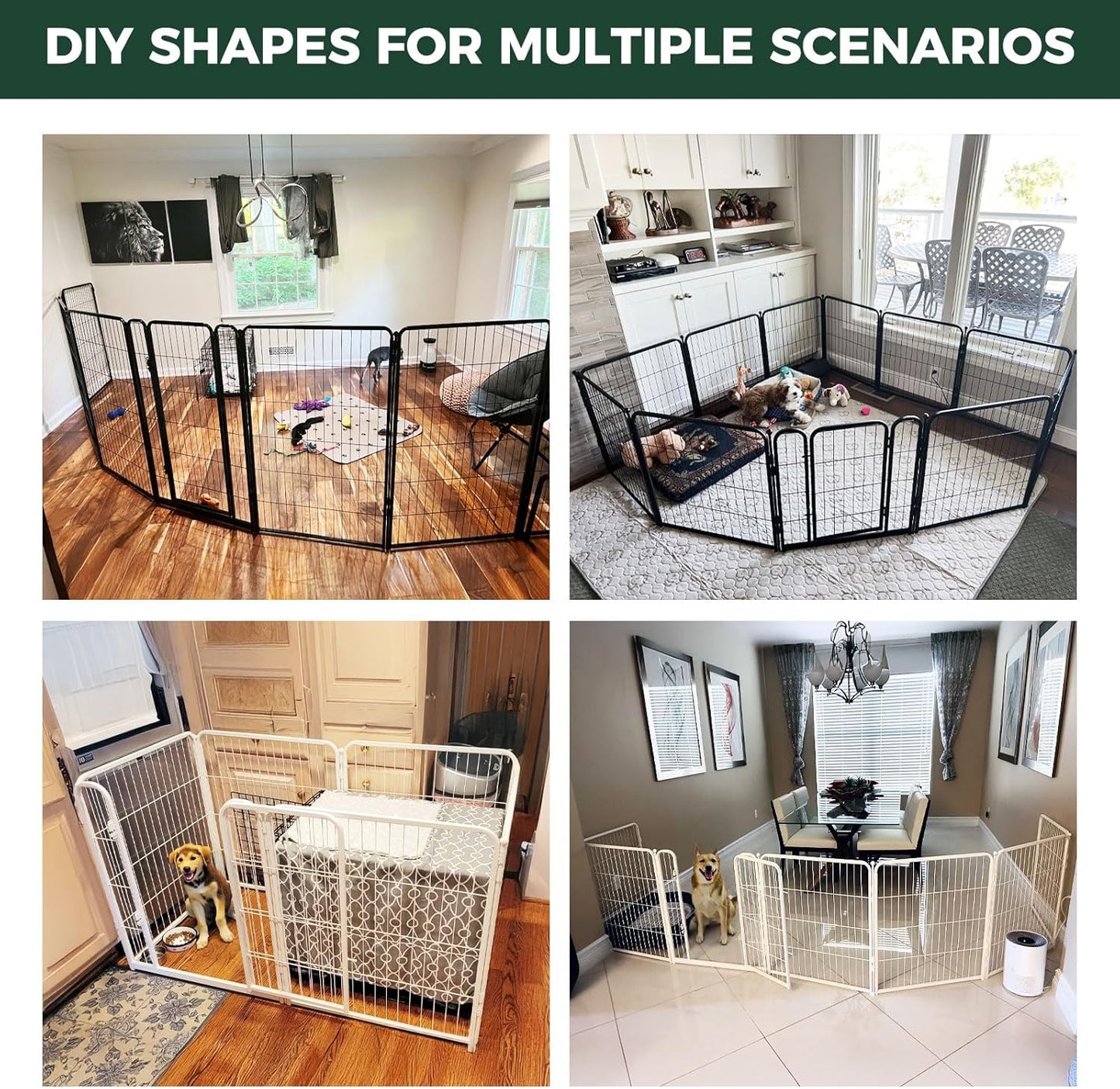 FXW_Homeplus_Unleashed_Indoor_Dog_Playpen_-_Stress-Free_and_Safe_Play,_Heavy_Duty_24_Inch_6_Panels_Dog_Pen_for_Puppy_and_Small_Dogs,_Black│Patented