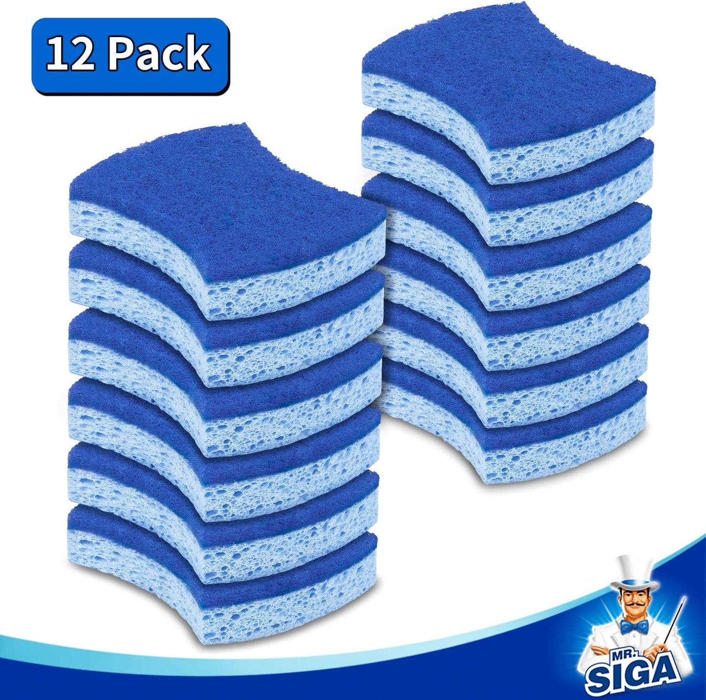 MR.SIGA_Non-Scratch_Cellulose_Scrub_Sponge,_Dual-Sided_Dishwashing_Sponge_for_Kitchen,_12_Pack