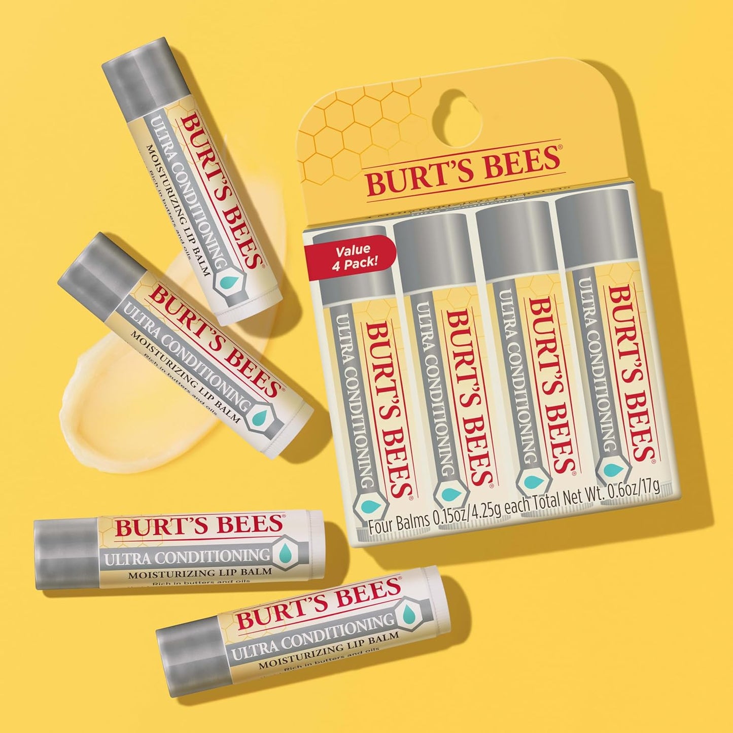 Burt's_Bees_Lip_Balm,_Moisturizing_Lip_Care,_100%_Natural_Origin,_Ultra_Conditioning_with_Shea,_Cocoa_&_Kokum_Butter_(4_Pack)