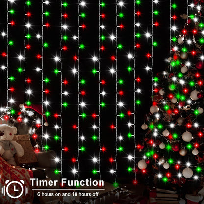 echosari_Red_White_and_Green_Christmas_Curtain_Lights_Battery_Operated,_300_LED_Fairy_Curtain_Lights_9.8Ft_x_9.8Ft_Hanging_Lights_with_Remote_Timer_for_Party_Holiday_Garden_Yard_Decor