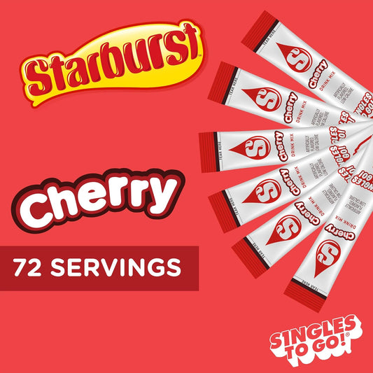 Starburst_Singles_To_Go_Powdered_Drink_Mix_&_Just_Add_Water_-12_Boxes_with_6_Packets_Each_72_Total_Servings_(Sugar_Free),_Cherry,_7.08_Oz