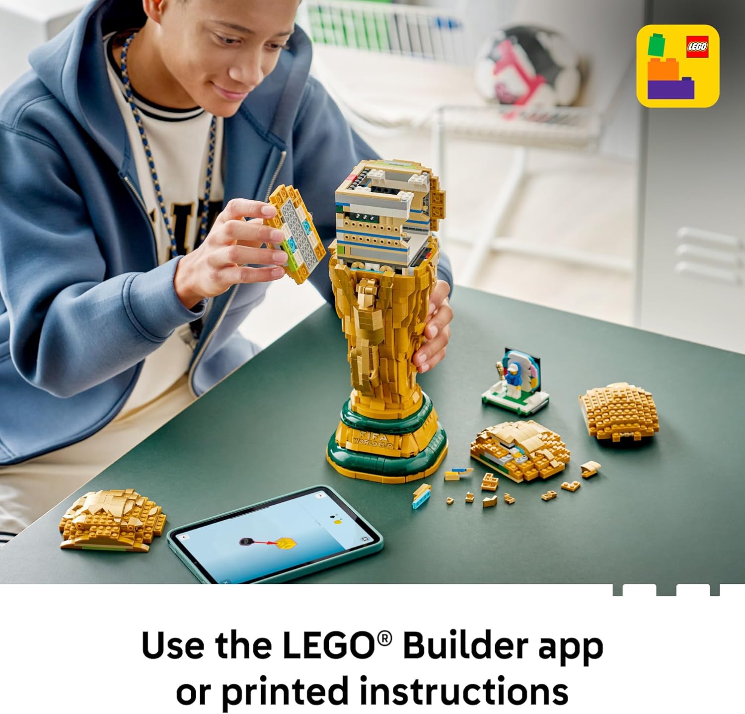 LEGO_Editions_FIFA_World_Cup_Official_Trophy_Building_Set_-_Kit_for_Display_in_Bedroom,_Home_Office,_Book_Shelf_-_Soccer_Fans_Collectible_-_W/World_Cup_2026_Minifigure_-_Gift_for_Father's_Day_-_43020