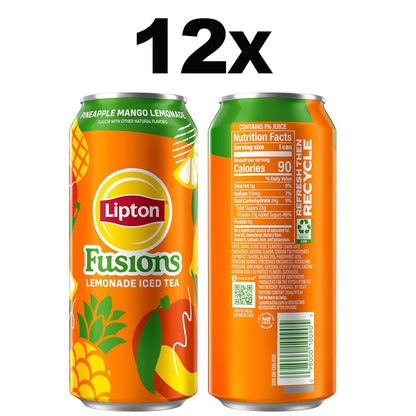 Lipton_Fusions,_Pineapple_Mango_Lemonade_Iced_Tea,_16_Fl_Oz_Cans_(Pack_of_12)