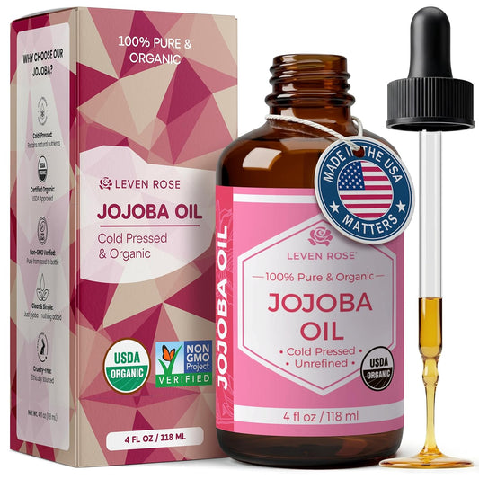 Leven_Rose_Jojoba_Oil_Organic,_Pure_Cold_Pressed_Carrier_Oil,_Natural_Unrefined_Moisturizer_for_Skin_Hair_and_Nails_4_oz