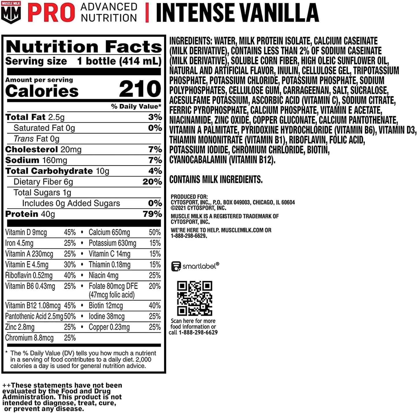 Muscle_Milk_Pro_Advanced_Nutrition_Protein_Shake,_Intense_Vanilla,_14_Fl_Oz_Bottle,_12_Pack,_40g_Protein,_1g_Sugar,_16_Vitamins_&_Minerals,_6g_Fiber,_Workout_Recovery,_Packaging_May_Vary