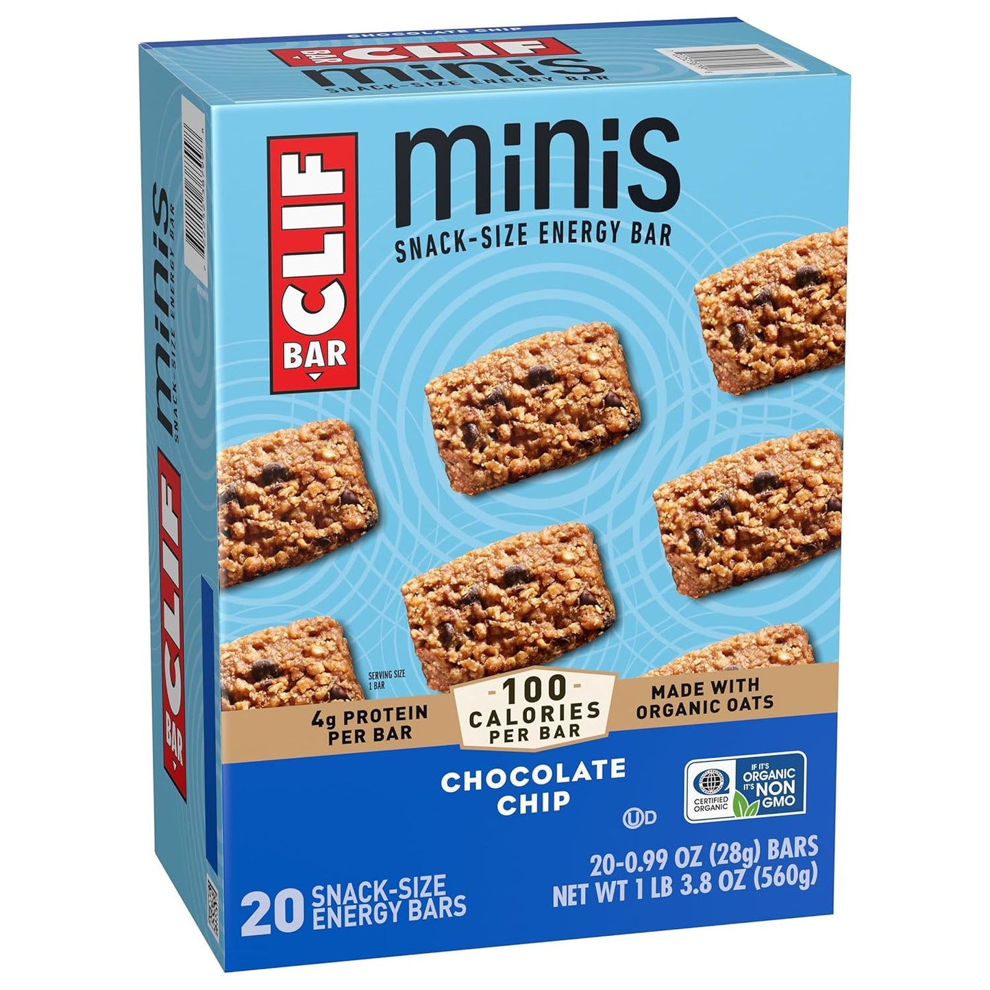 CLIF_BAR_Minis_-_Chocolate_Chip_-_Made_with_Organic_Oats_-_4g_Protein_-_Non-GMO_-_Plant_Based_-_Snack-Size_Energy_Bars_-_0.99_oz._(20_Pack)