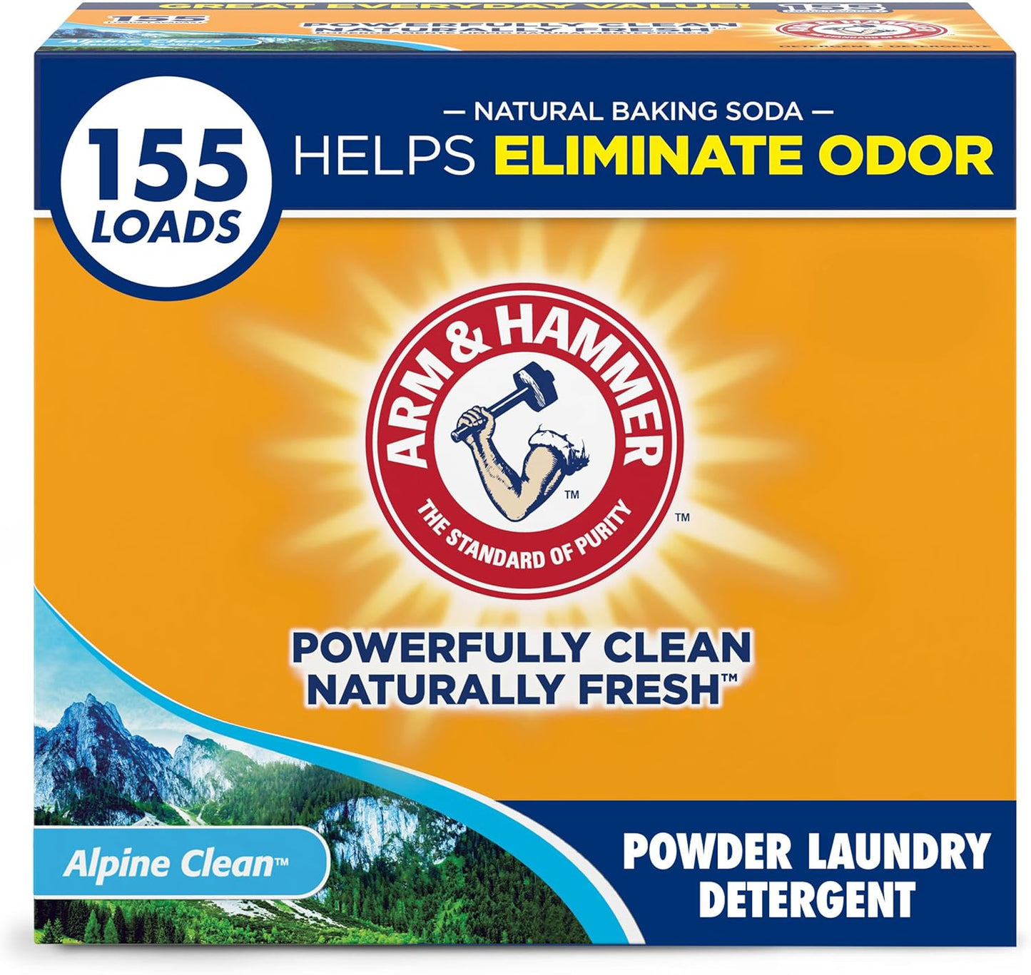 ARM_&_HAMMER_Powder_Laundry_Detergent,_Alpine_Clean,_9.56_lb,_155_Loads