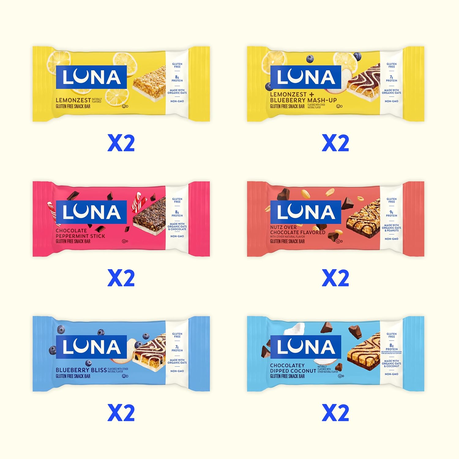 LUNA_Bar_-_Variety_Pack_-_6_Flavors_-_Gluten_Free_Snack_Bars_-_Non-GMO_-_Protein_Bars_-_Made_with_Organic_Oats_(12_Pack)