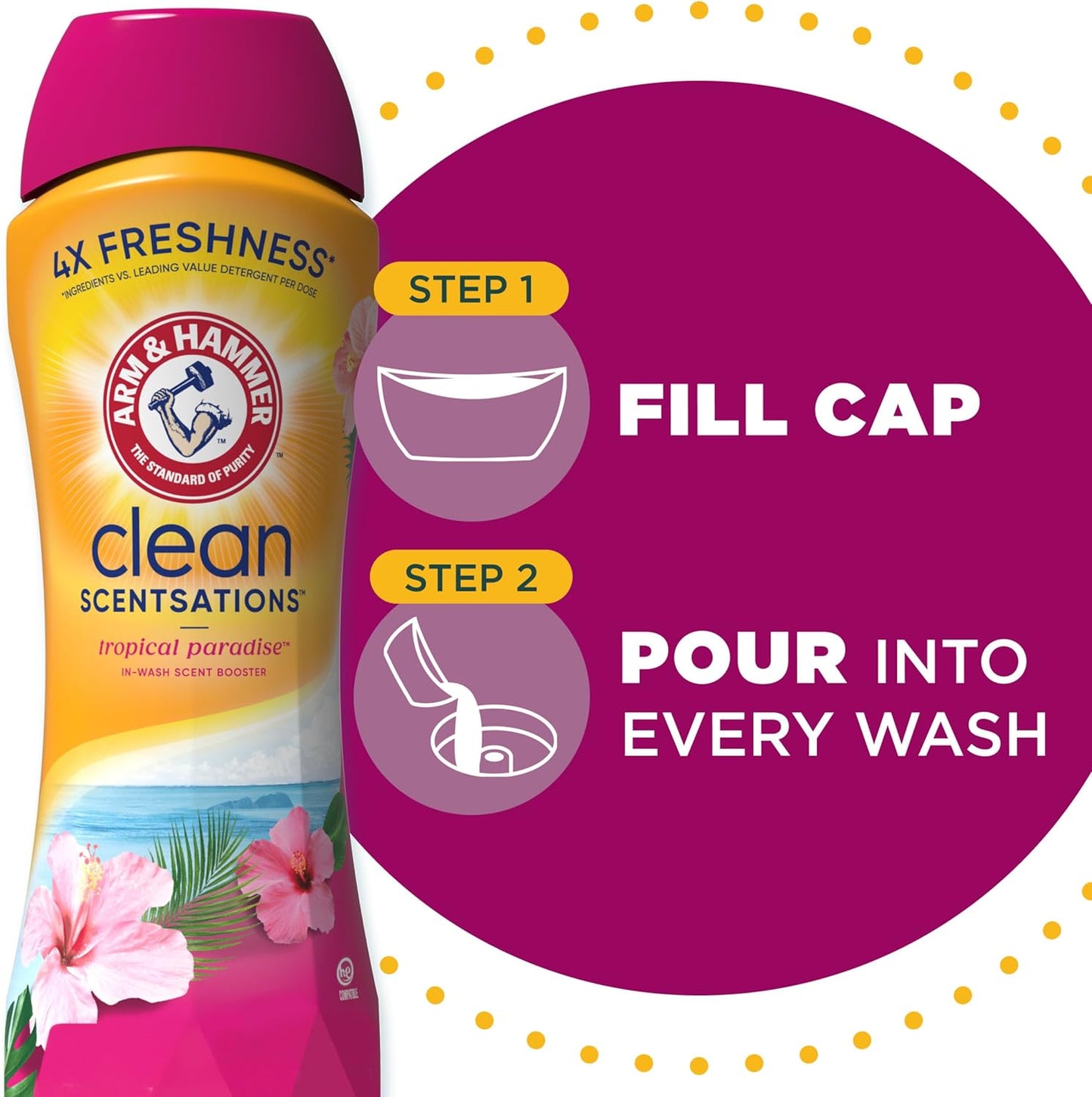 ARM_&_HAMMER_Clean_Scentsations_In-Wash_Scent_Booster,_Laundry_Scent_Booster_Tropical_Paradise_scent,_45_Oz